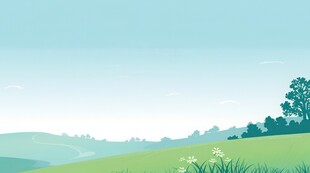 户外景色草地蓝天白云背景图