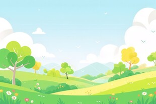 户外景色草地蓝天白云背景图