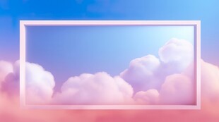 趣味云朵相框天白云背景图