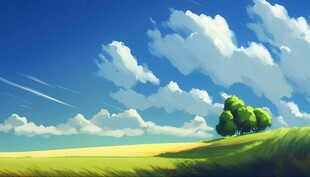 户外景色草地蓝天白云背景图