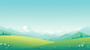 户外景色草地蓝天白云背景图