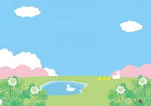 户外景色草地蓝天白云背景图