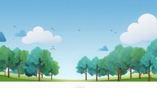 户外景色草地蓝天白云背景图