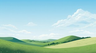 户外景色草地蓝天白云背景图
