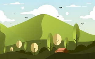 户外景色草地蓝天白云背景图