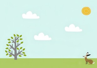 户外景色草地蓝天白云背景图