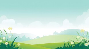 户外景色草地蓝天白云背景图