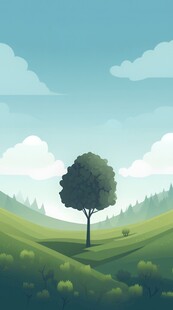 户外景色草地蓝天白云背景图