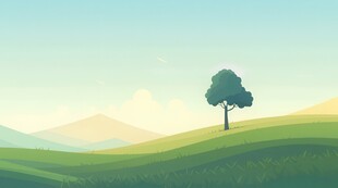 户外景色草地蓝天白云背景图