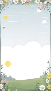 户外景色草地蓝天白云背景图
