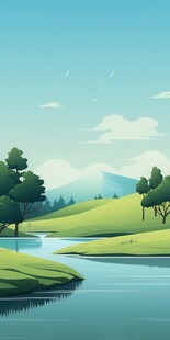 户外景色草地蓝天白云背景图