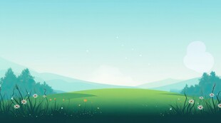 户外景色草地蓝天白云背景图