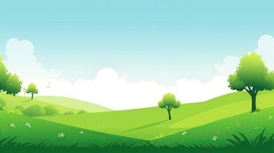 户外景色草地蓝天白云背景图