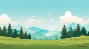 户外景色草地蓝天白云背景图