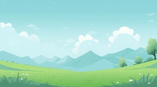 户外景色草地蓝天白云背景图