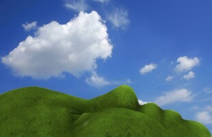 户外景色草地蓝天白云背景图