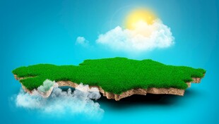 户外景色草地蓝天白云背景图