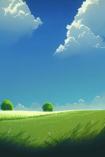 户外景色草地蓝天白云背景图