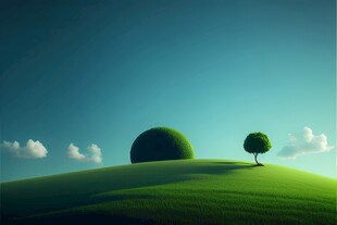 户外景色草地蓝天白云背景图