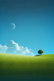 户外景色草地蓝天白云背景图