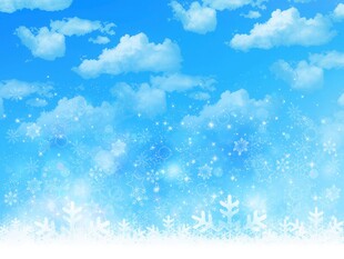 卡通蓝色天空儿童画背景图