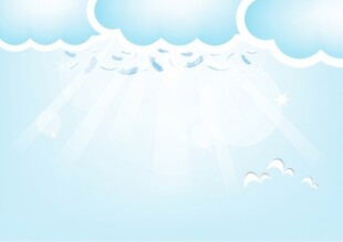 卡通蓝色天空儿童画背景图