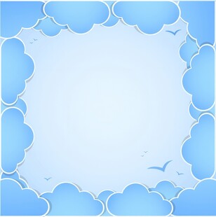 卡通蓝色天空儿童画背景图