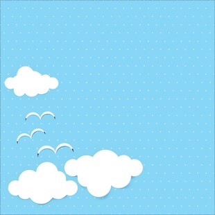 卡通蓝色天空儿童画背景图