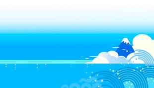 卡通蓝色天空儿童画背景图