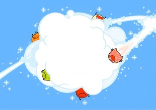 卡通蓝色天空儿童画背景图