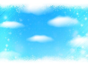卡通蓝色天空儿童画背景图