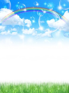 卡通蓝色天空儿童画背景图