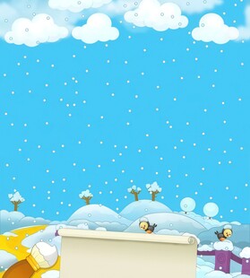 卡通蓝色天空儿童画背景图