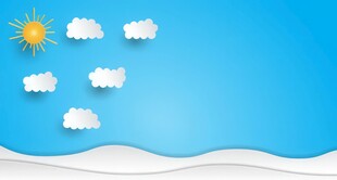 卡通蓝色天空儿童画背景图
