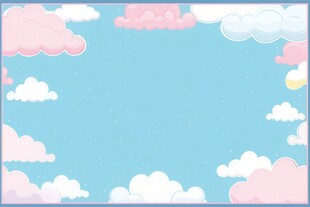 卡通蓝色天空儿童画背景图