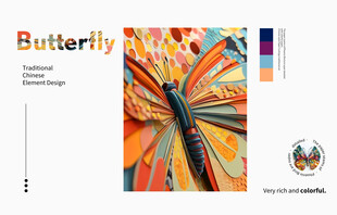中国风蝴蝶 板式设计