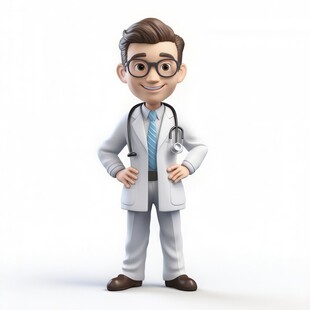 3d听诊器男医生研究员科学家