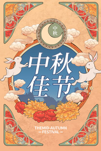 中秋节日海报展板