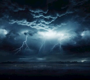 闪电雷电灾难现场素材图片