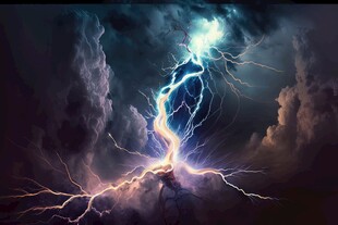 闪电雷电灾难现场素材图片