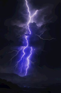 闪电雷电灾难现场素材图片