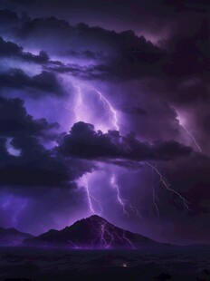 闪电雷电灾难现场素材图片