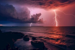 闪电雷电灾难现场素材图片