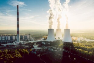 火力发电站燃煤发电厂冷却塔图片