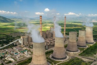 火力发电站燃煤发电厂冷却塔图片