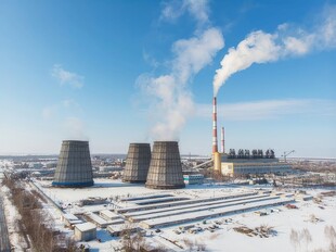 火力发电站燃煤发电厂冷却塔图片