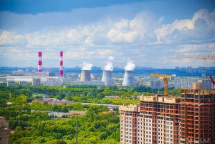 火力发电站燃煤发电厂冷却塔图片