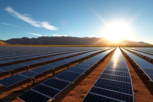 太阳能发电站硅板发电清洁能源