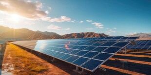 太阳能发电站硅板发电清洁能源