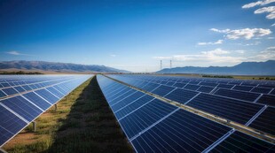 太阳能发电站硅板发电清洁能源